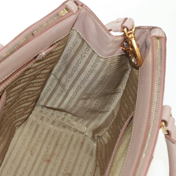 PRADA Hand Bag Safiano leather 2way Pink Gold Auth 154265V