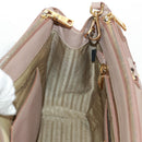 PRADA Hand Bag Safiano leather 2way Pink Gold Auth 154265V-25