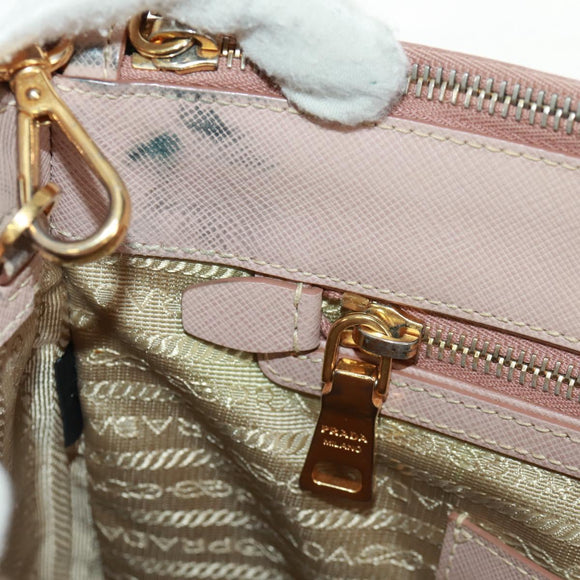 PRADA Hand Bag Safiano leather 2way Pink Gold Auth 154265V