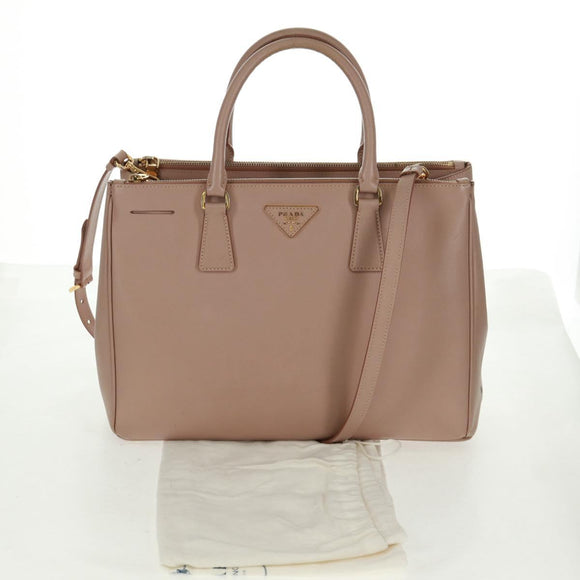 PRADA Hand Bag Safiano leather 2way Pink Gold Auth 154265V