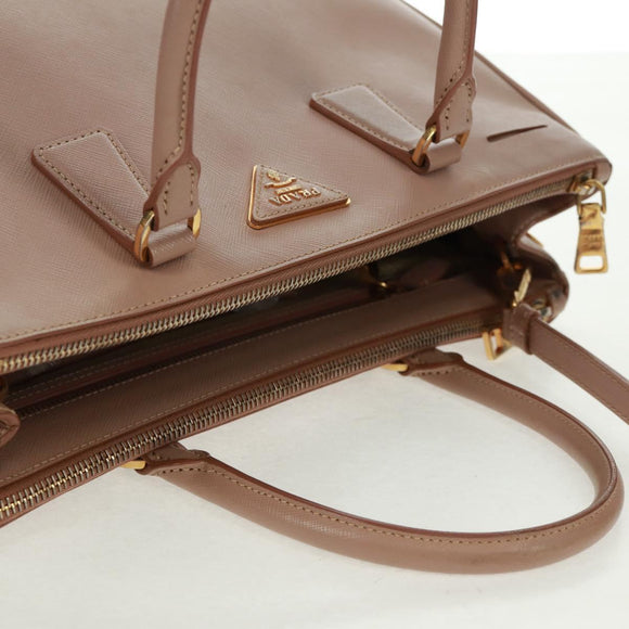 PRADA Hand Bag Safiano leather 2way Pink Gold Auth 154265V