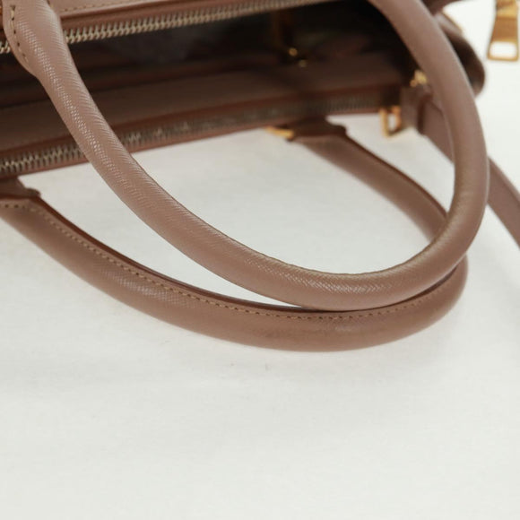 PRADA Hand Bag Safiano leather 2way Pink Gold Auth 154265V