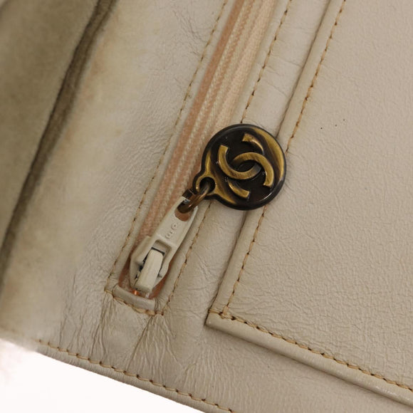 CHANEL Tote Bag Mouton Beige CC Auth 154266