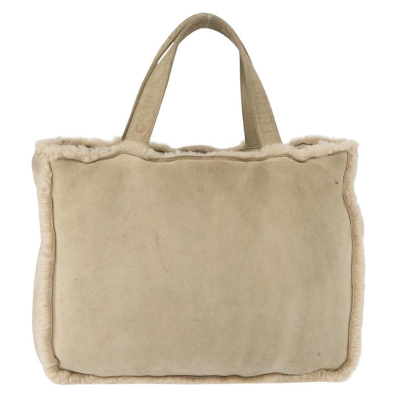 CHANEL Tote Bag Mouton Beige CC Auth 154266