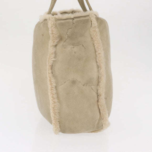 CHANEL Tote Bag Mouton Beige CC Auth 154266