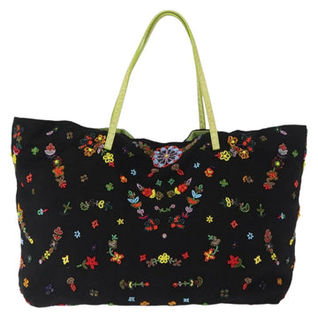 FENDI Tote Bag Canvas Black Silver Auth 154267 - 0