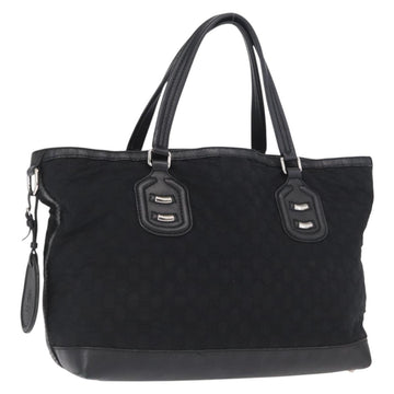 GUCCI Tote Bag Nylon Black Silver 241102 Auth 154270