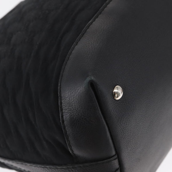 GUCCI Tote Bag Nylon Black Silver 241102 Auth 154270