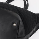 GUCCI Tote Bag Nylon Black Silver 241102 Auth 154270-15