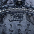 GUCCI Tote Bag Nylon Black Silver 241102 Auth 154270-18