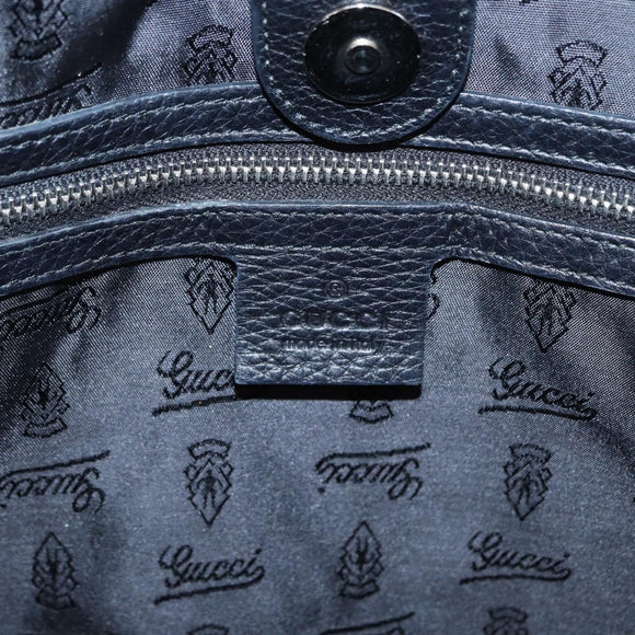 GUCCI Tote Bag Nylon Black Silver 241102 Auth 154270