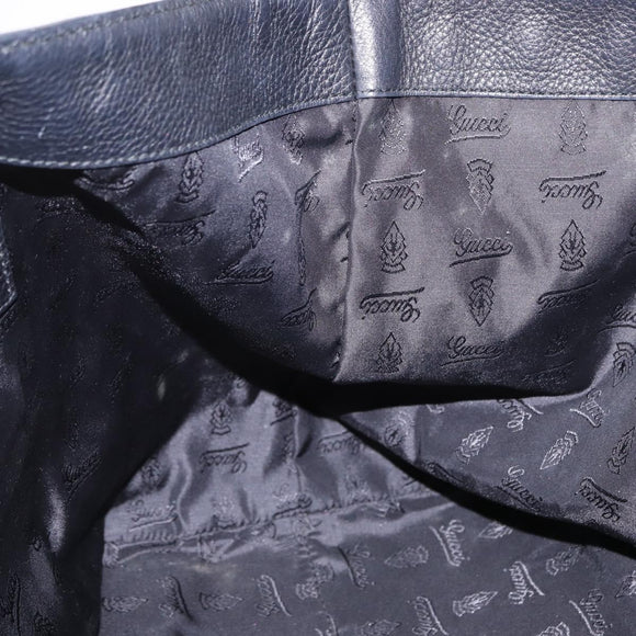 GUCCI Tote Bag Nylon Black Silver 241102 Auth 154270