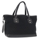 GUCCI Tote Bag Nylon Black Silver 241102 Auth 154270-1