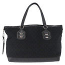 GUCCI Tote Bag Nylon Black Silver 241102 Auth 154270-13