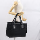 GUCCI Tote Bag Nylon Black Silver 241102 Auth 154270-23