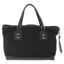 GUCCI Tote Bag Nylon Black Silver 241102 Auth 154270-2