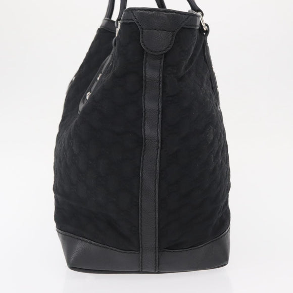 GUCCI Tote Bag Nylon Black Silver 241102 Auth 154270