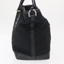 GUCCI Tote Bag Nylon Black Silver 241102 Auth 154270-4
