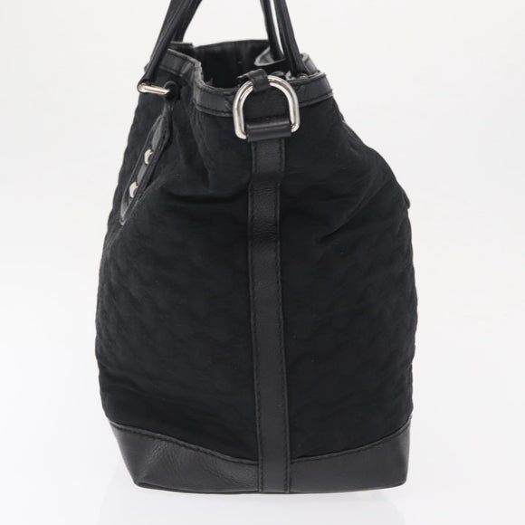 GUCCI Tote Bag Nylon Black Silver 241102 Auth 154270