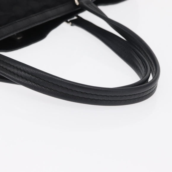 GUCCI Tote Bag Nylon Black Silver 241102 Auth 154270