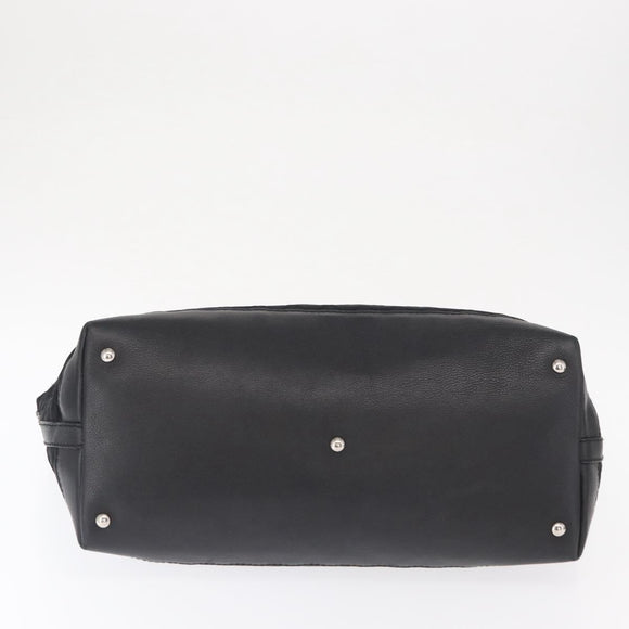 GUCCI Tote Bag Nylon Black Silver 241102 Auth 154270