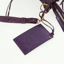 BALENCIAGA Classic Vero Hand Bag Leather 2way Purple Gold 235216 Auth 154271V-19