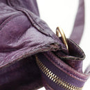 BALENCIAGA Classic Vero Hand Bag Leather 2way Purple Gold 235216 Auth 154271V-20