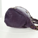 BALENCIAGA Classic Vero Hand Bag Leather 2way Purple Gold 235216 Auth 154271V-5