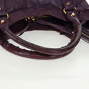 BALENCIAGA Classic Vero Hand Bag Leather 2way Purple Gold 235216 Auth 154271V-7