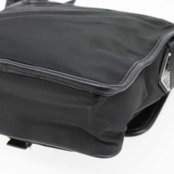 PRADA Shoulder Bag Nylon Black Silver Auth 154272