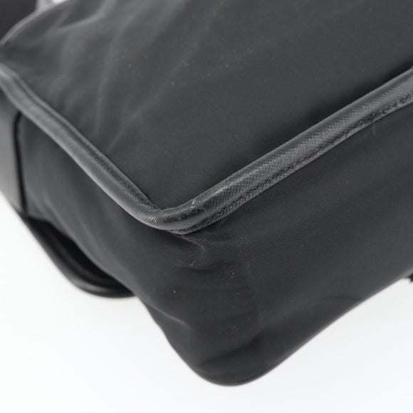 PRADA Shoulder Bag Nylon Black Silver Auth 154272