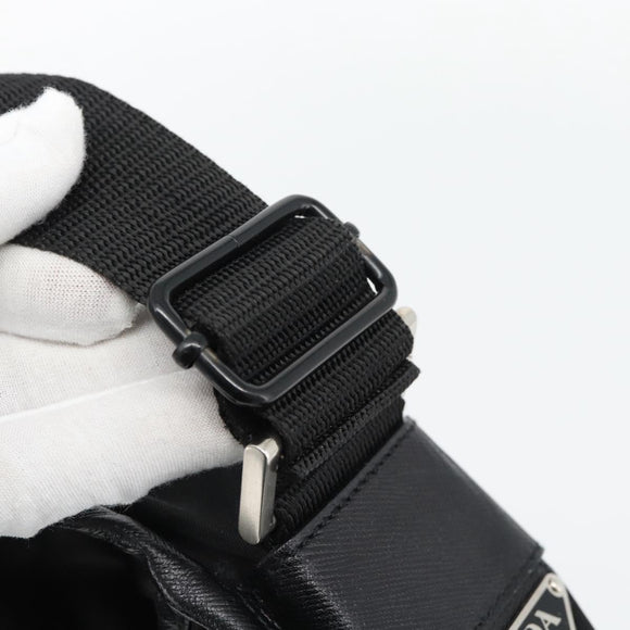PRADA Shoulder Bag Nylon Black Silver Auth 154272