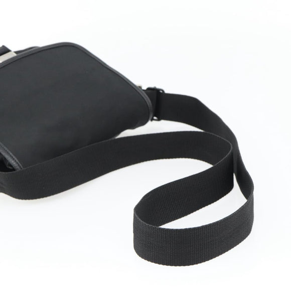 PRADA Shoulder Bag Nylon Black Silver Auth 154272