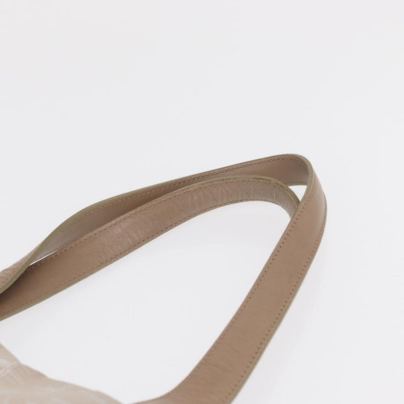 CHANEL New Travel Line Hand Bag Nylon Beige Silver CC Auth 154273