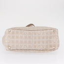CHANEL New Travel Line Hand Bag Nylon Beige Silver CC Auth 154273-5