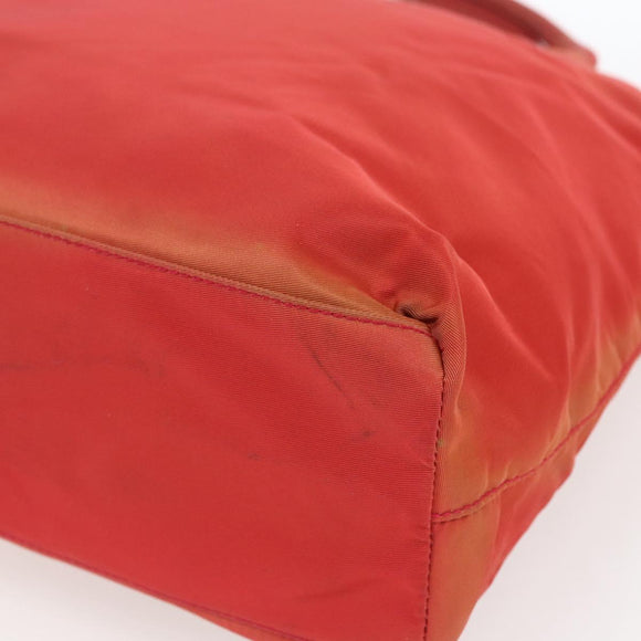 PRADA Hand Bag Nylon Red Auth 154276
