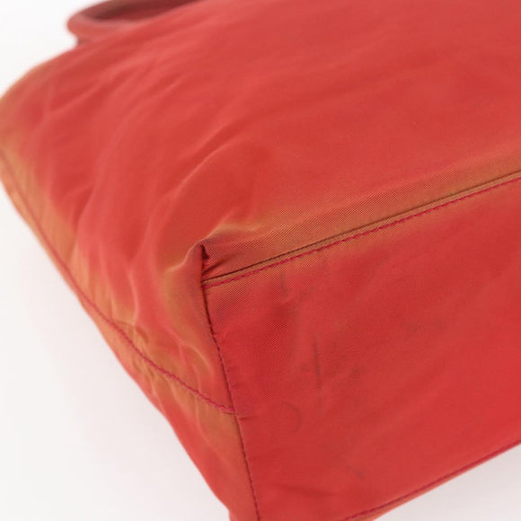 PRADA Hand Bag Nylon Red Auth 154276