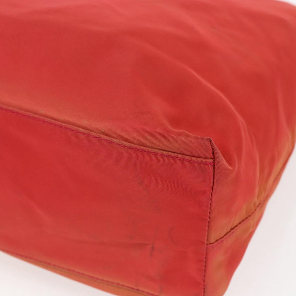 PRADA Hand Bag Nylon Red Auth 154276