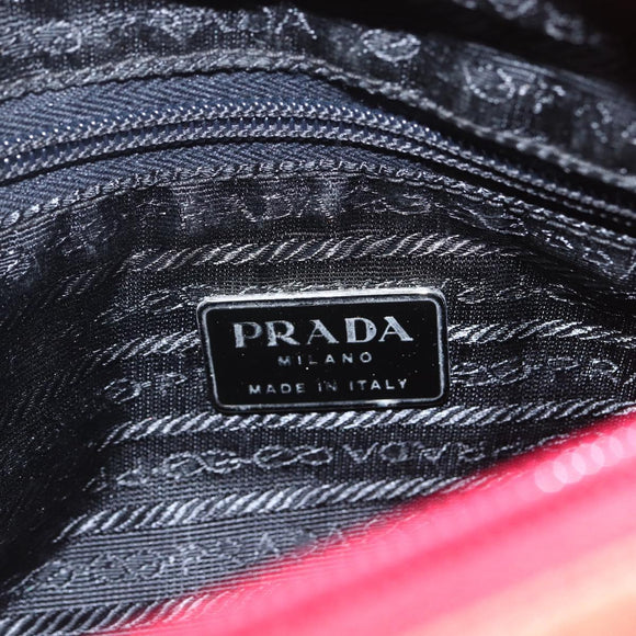 PRADA Hand Bag Nylon Red Auth 154276