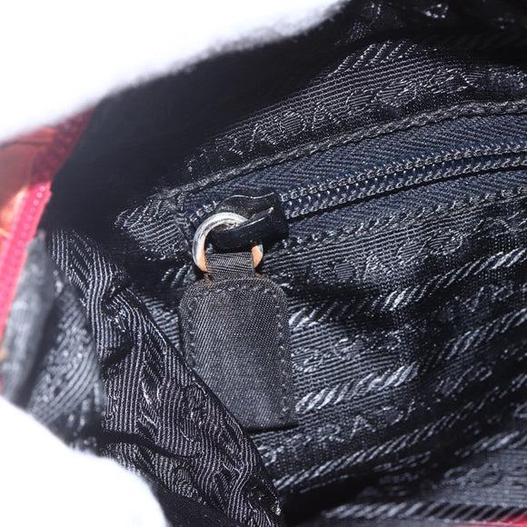 PRADA Hand Bag Nylon Red Auth 154276