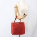 PRADA Hand Bag Nylon Red Auth 154276-23