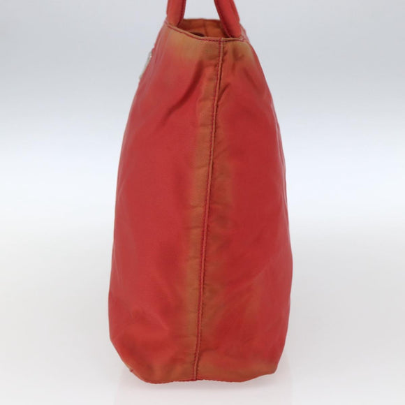 PRADA Hand Bag Nylon Red Auth 154276