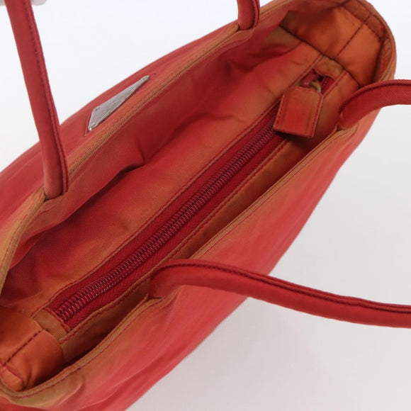 PRADA Hand Bag Nylon Red Auth 154276
