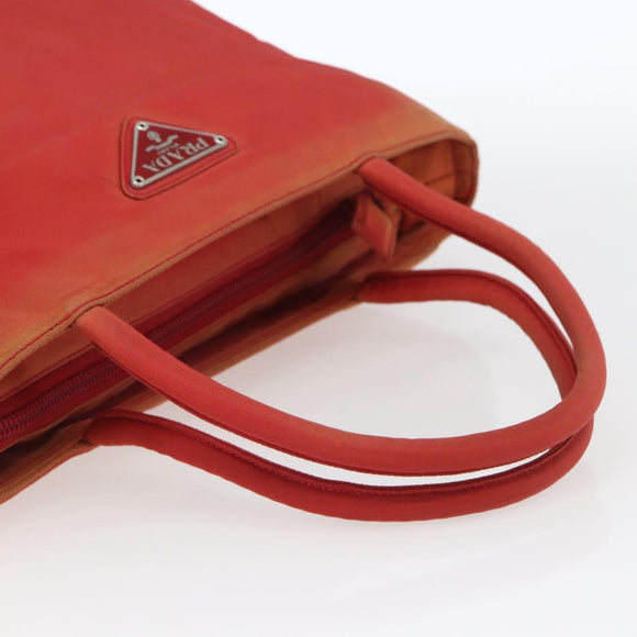 PRADA Hand Bag Nylon Red Auth 154276