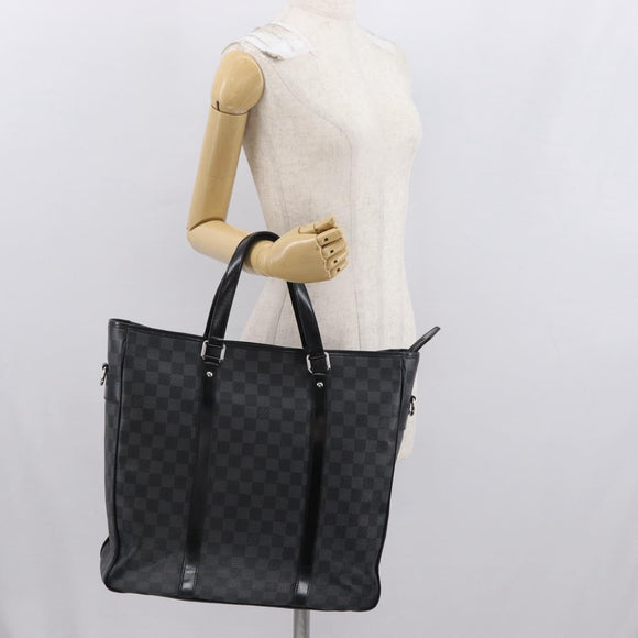 LOUIS VUITTON Damier Graphite Tadao Shoulder Bag 2way N51192 LV Auth 154278