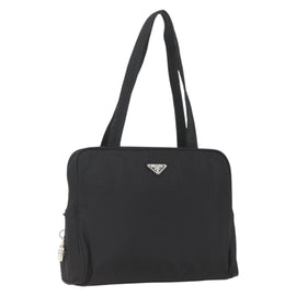 PRADA Hand Bag Nylon Black Auth 154280