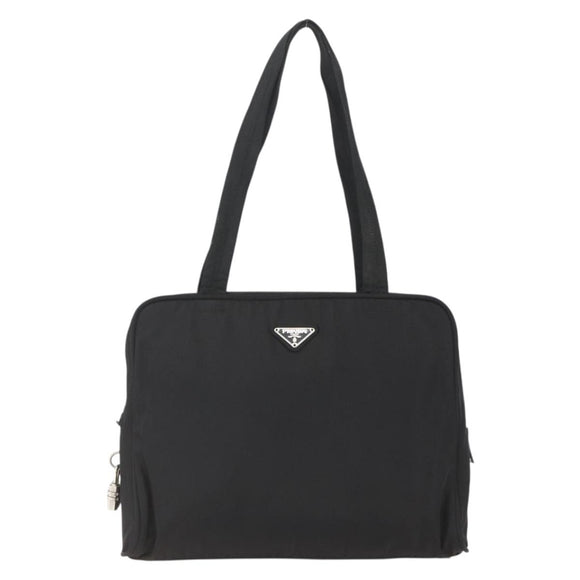 PRADA Hand Bag Nylon Black Auth 154280