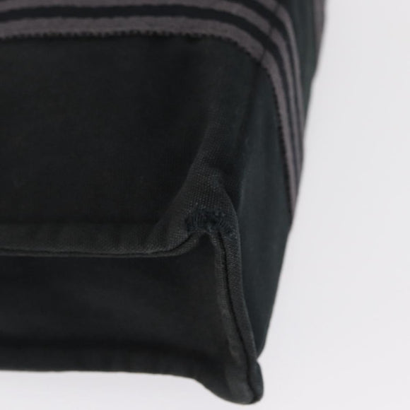 HERMES Fourre Tout PM Hand Bag Canvas Silver Navy Auth 154282