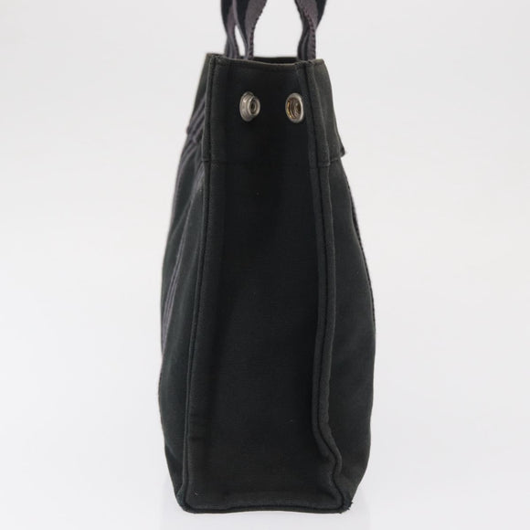 HERMES Fourre Tout PM Hand Bag Canvas Silver Navy Auth 154282