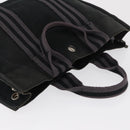 HERMES Fourre Tout PM Hand Bag Canvas Silver Navy Auth 154282-6